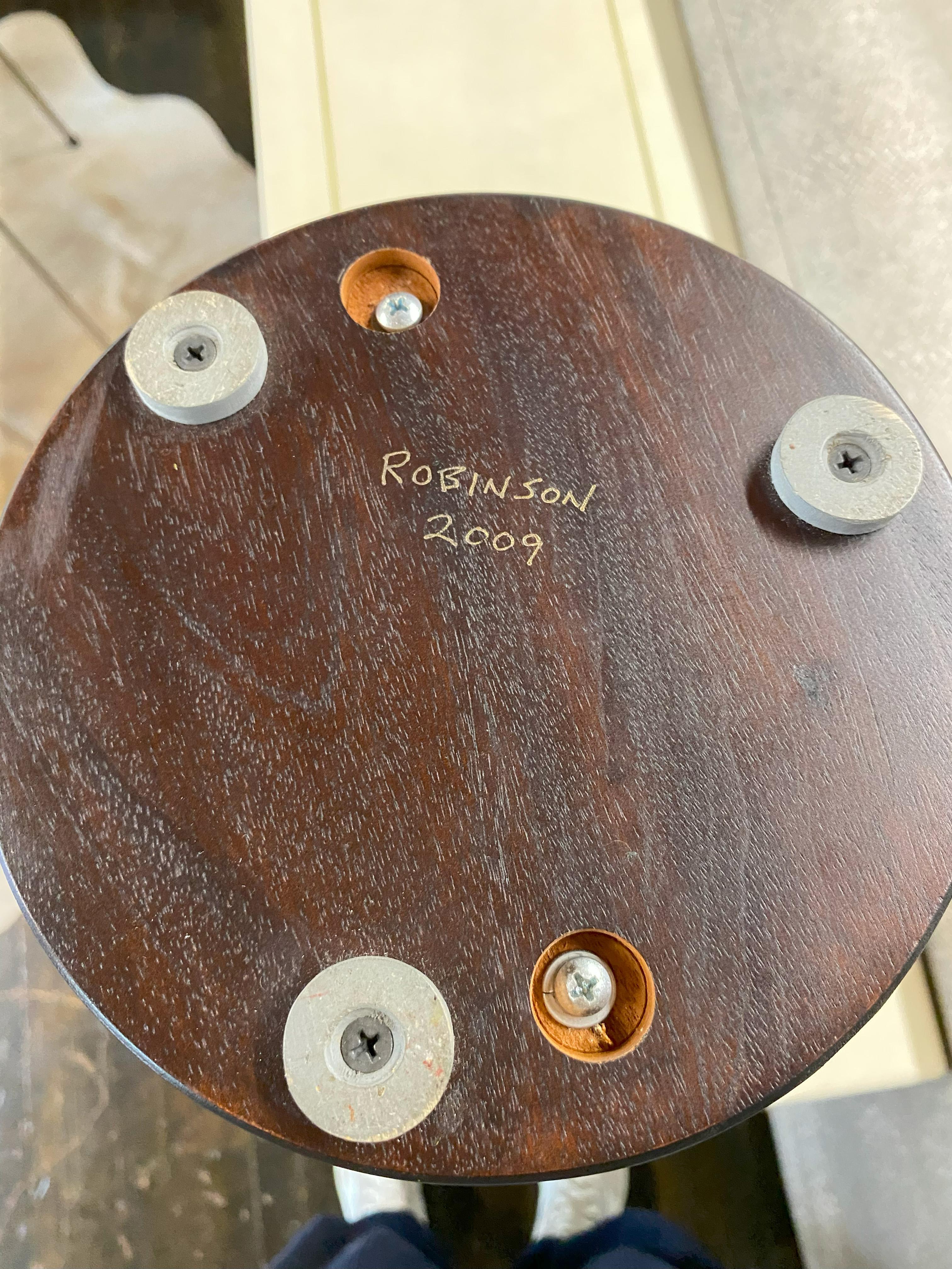 Modern Wood Accent Table Signed by Artist, Cory Robinson For Sale 1