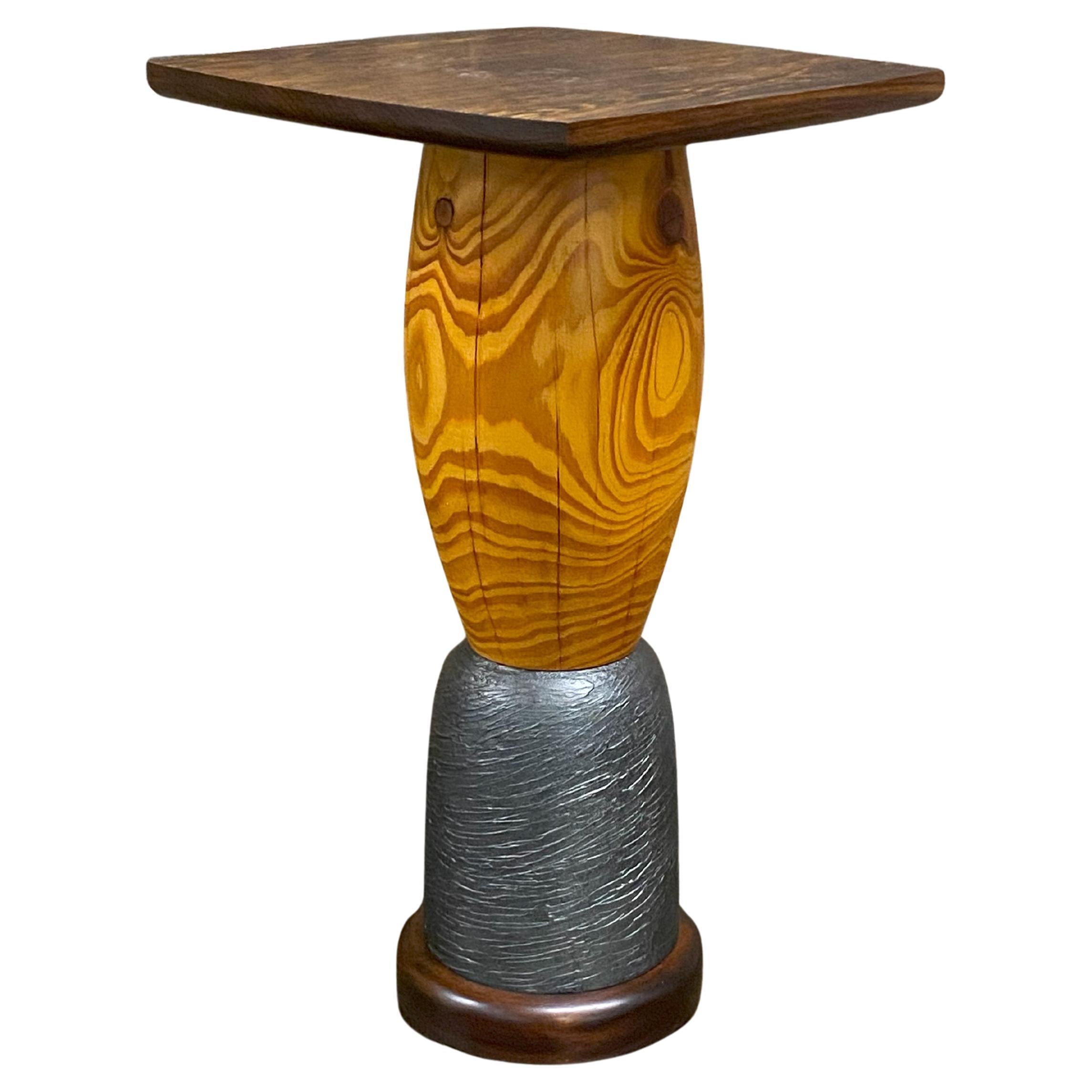 Modern Wood Accent Table Signed by Artist, Cory Robinson For Sale