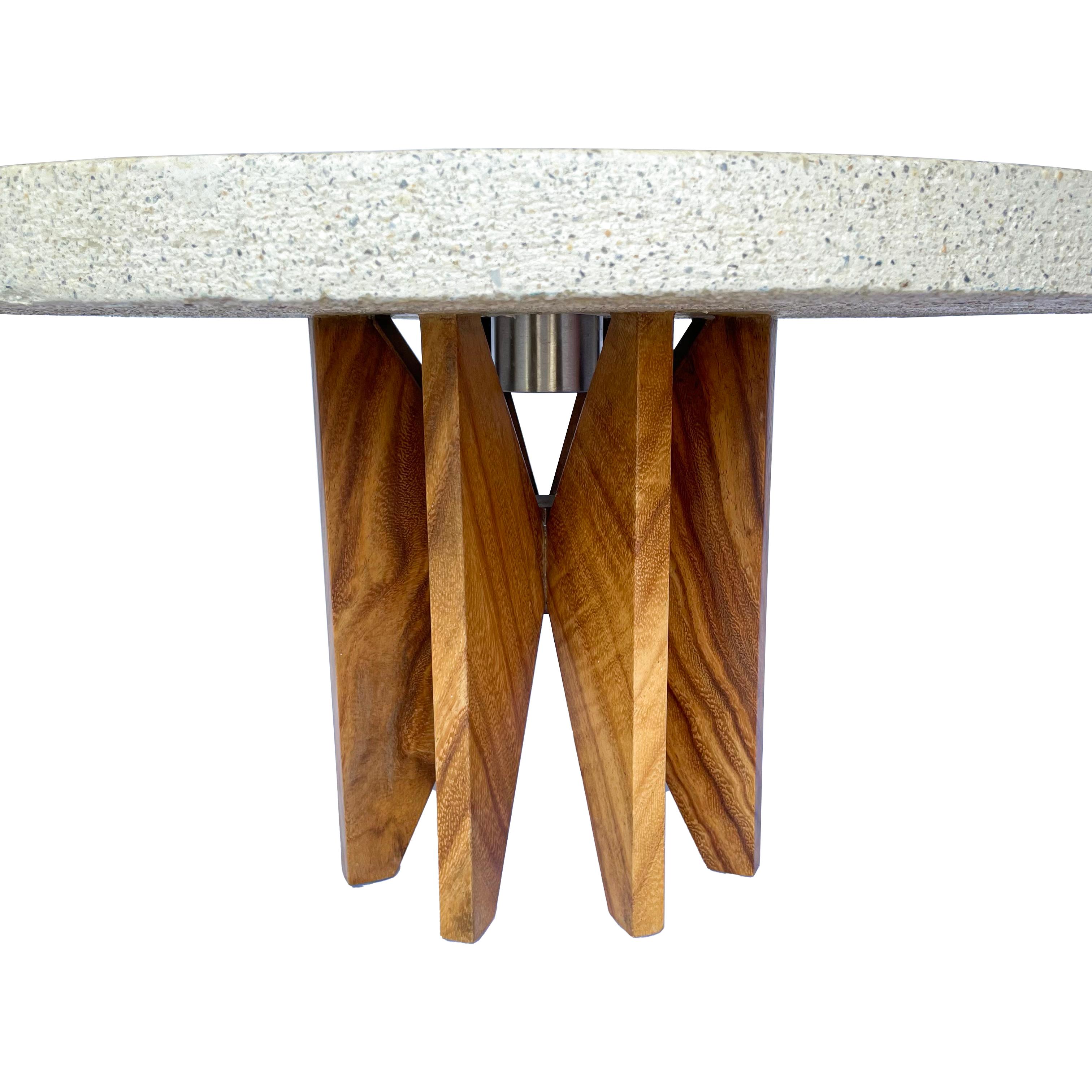Hand-Crafted Modern Wood and Concrete Fire Table top by Pierre Sarkis For Sale
