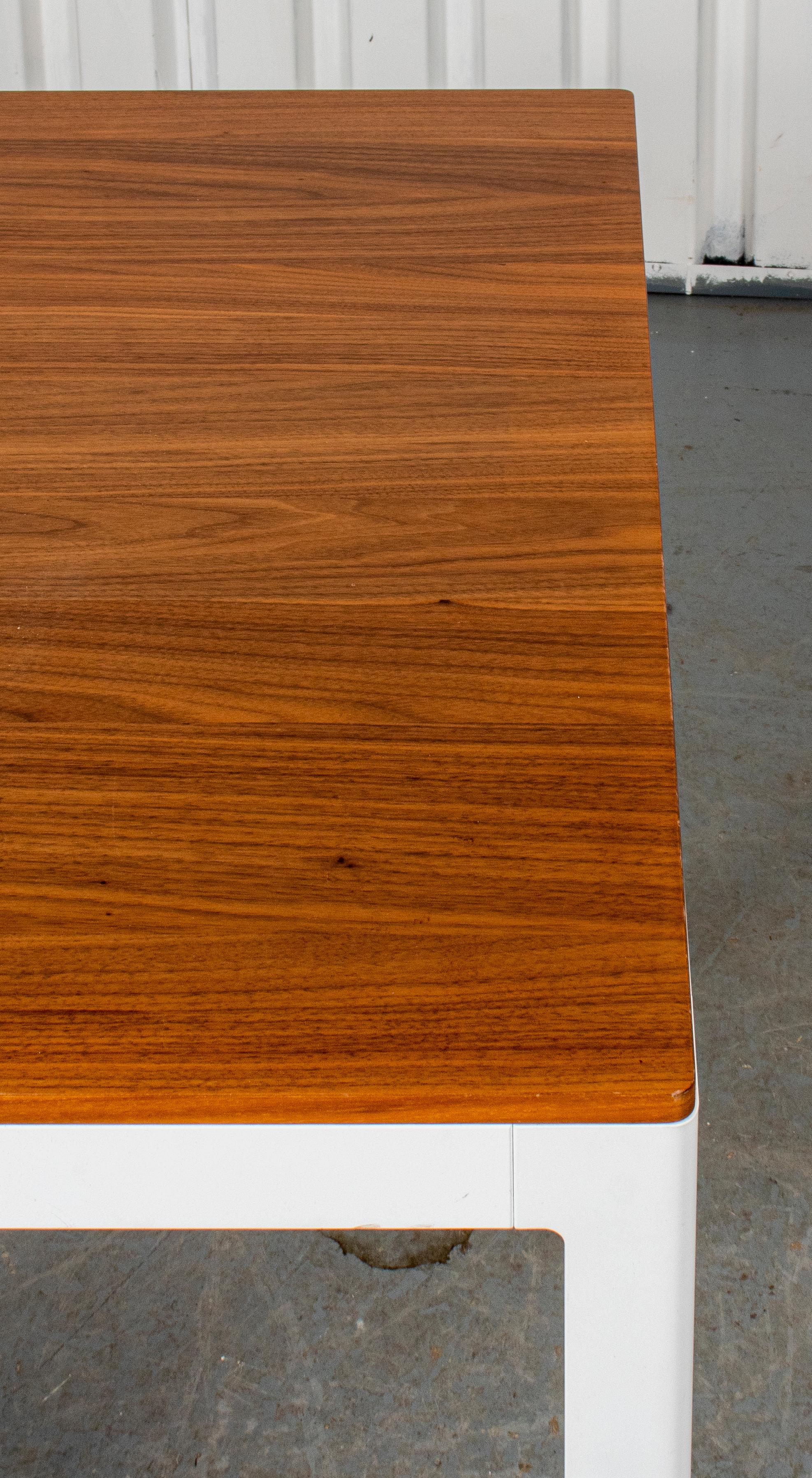 Modern Wood And Enameled Steel Table For Sale 1