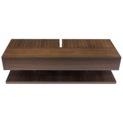 Modern Wood Coffee Table in Fumed Ebony Oak, by Studio DiPaolo