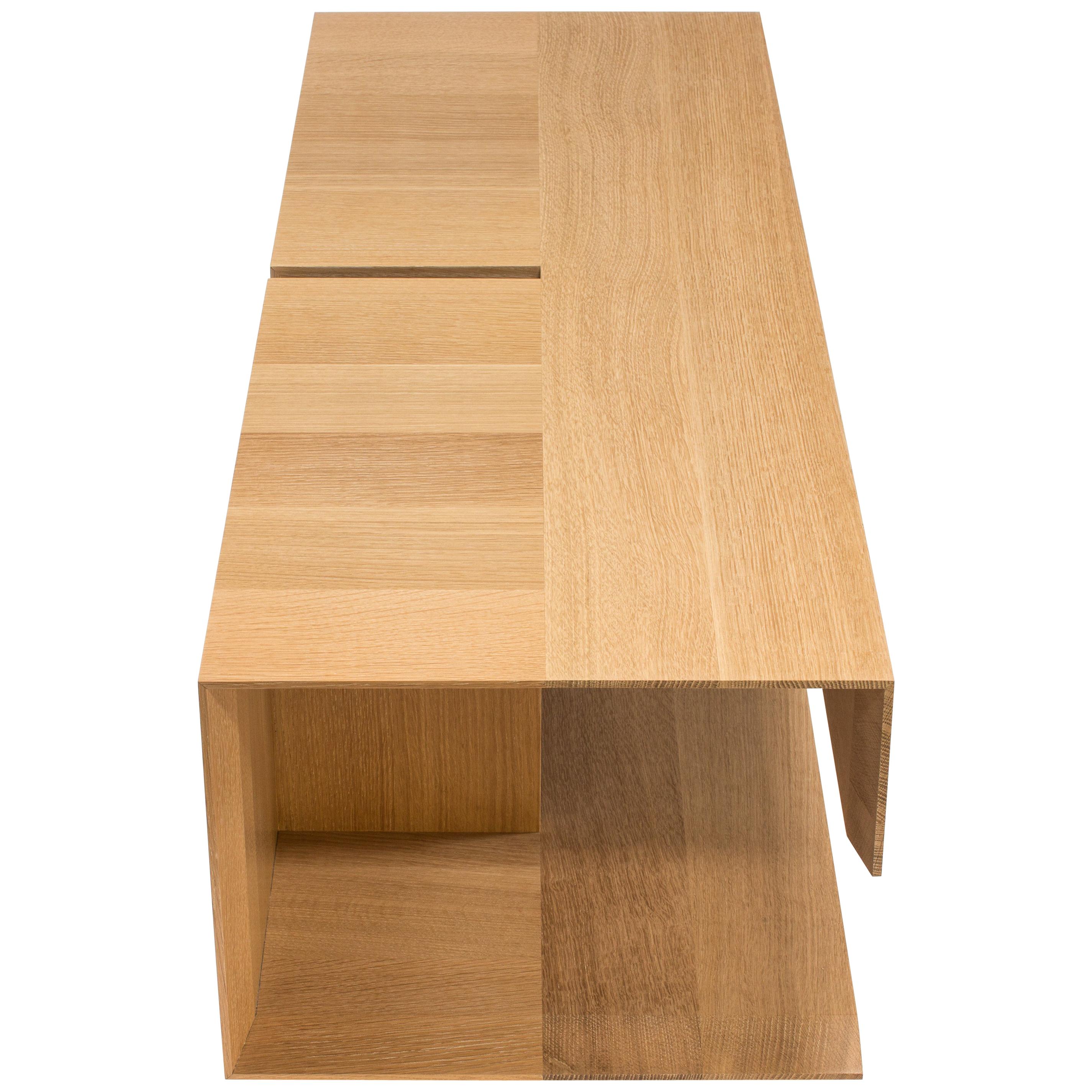 Modern Wood Coffee Table in Tapered White Oak, by Studio DiPaolo