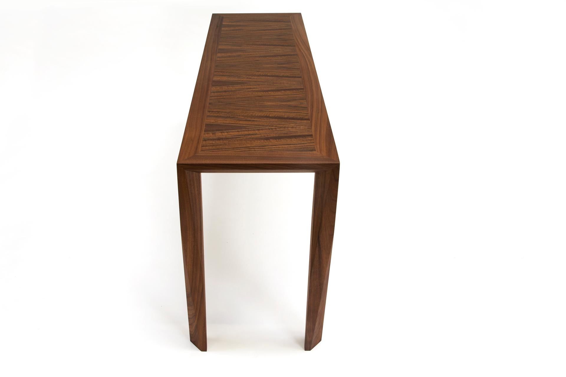 American Modern Wood Console Table, in Walnut, by Studio DiPaolo For Sale