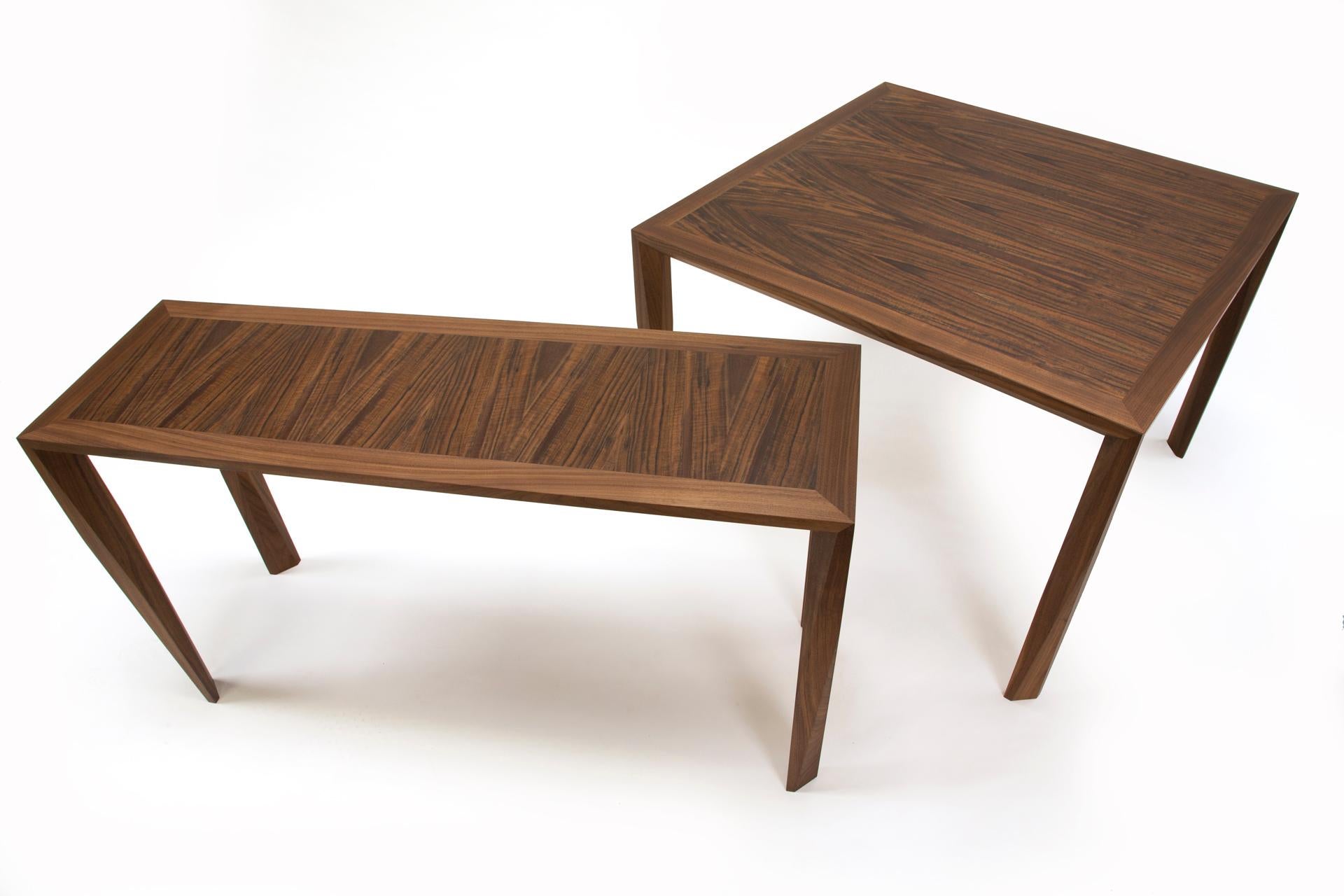 Modern Wood Console Table, in Walnut, by Studio DiPaolo In New Condition For Sale In Oakland, CA