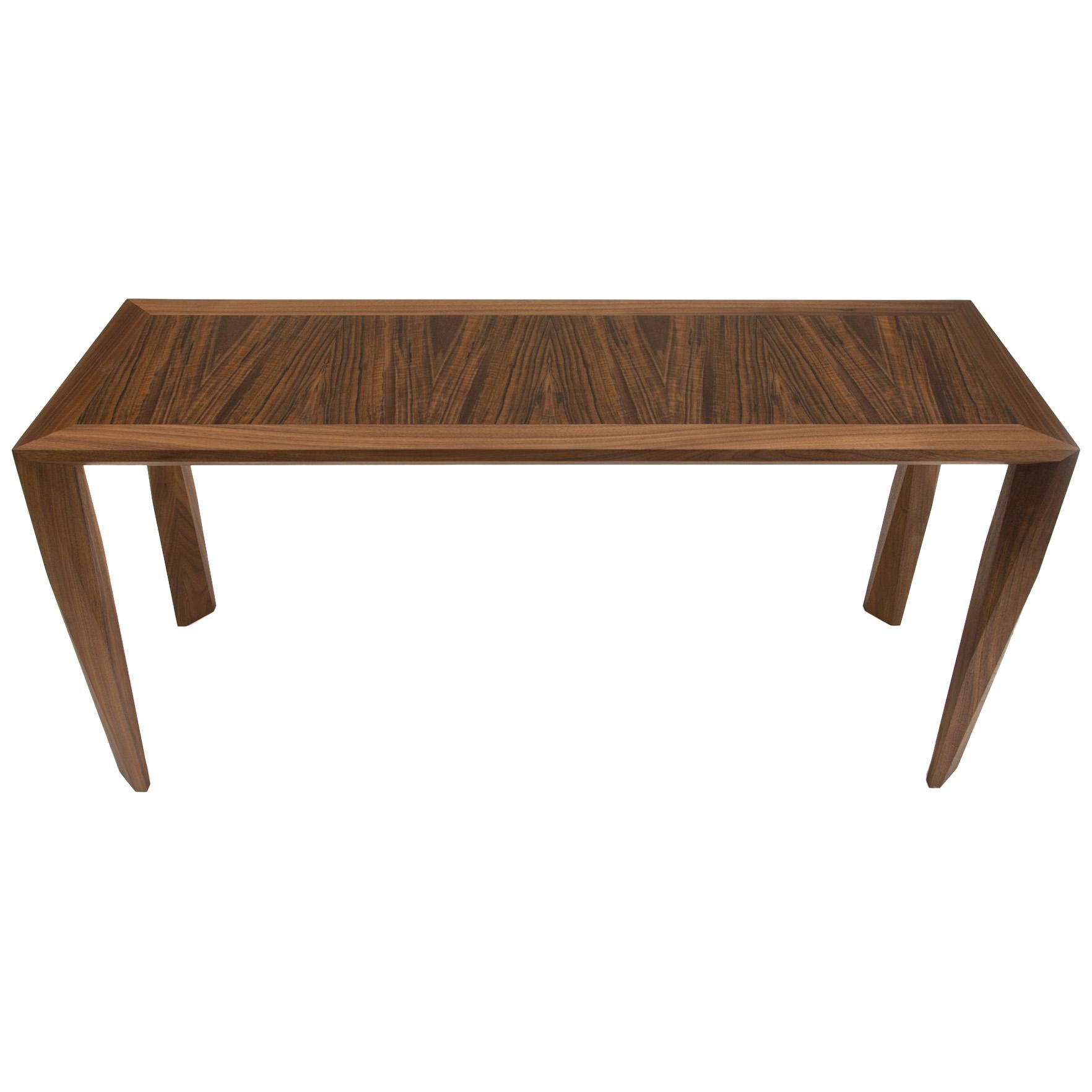 Modern Wood Console Table, in Walnut, by Studio DiPaolo For Sale