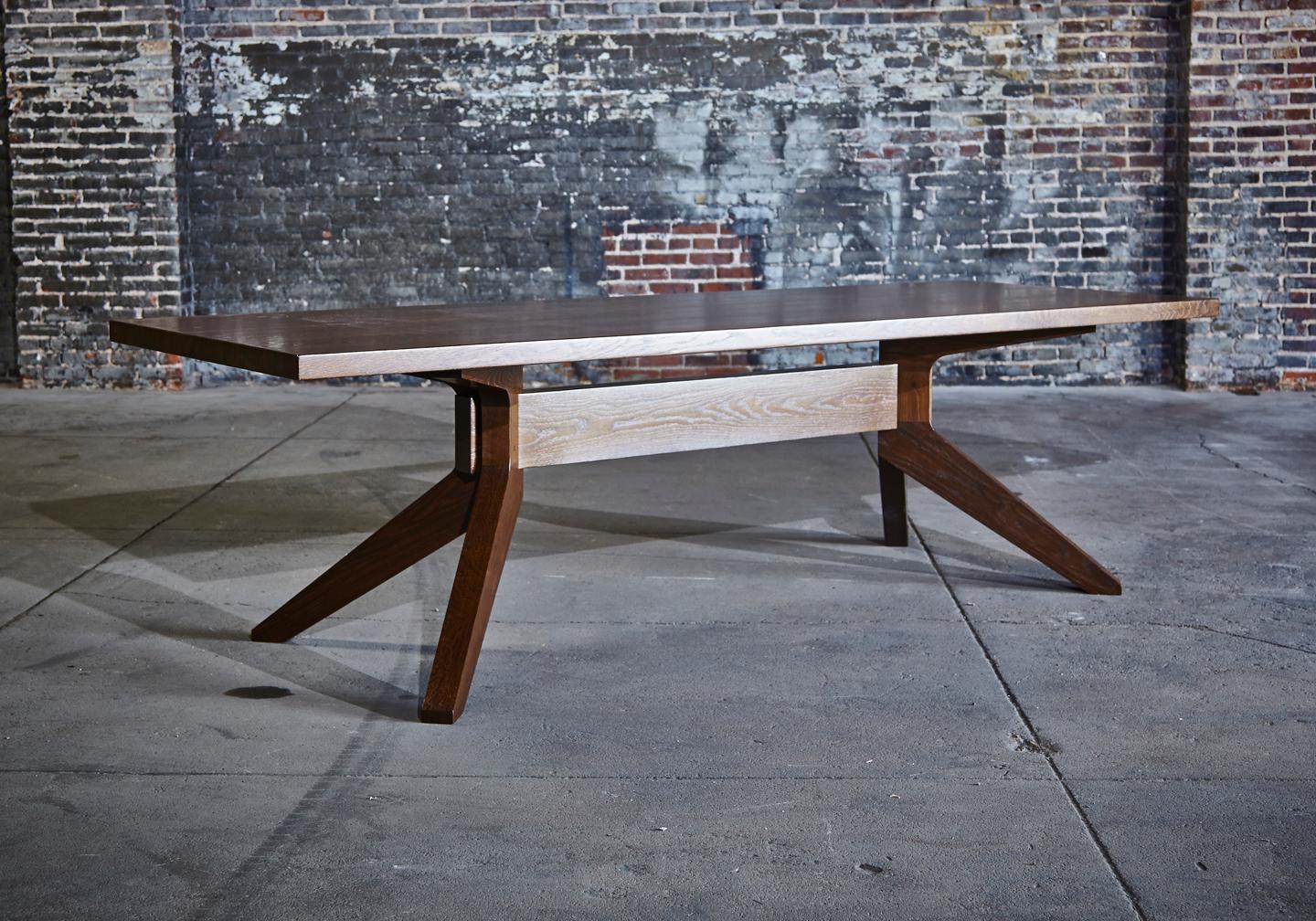 Woodwork Modern Wood Dining Dempsey Table by Goebel For Sale