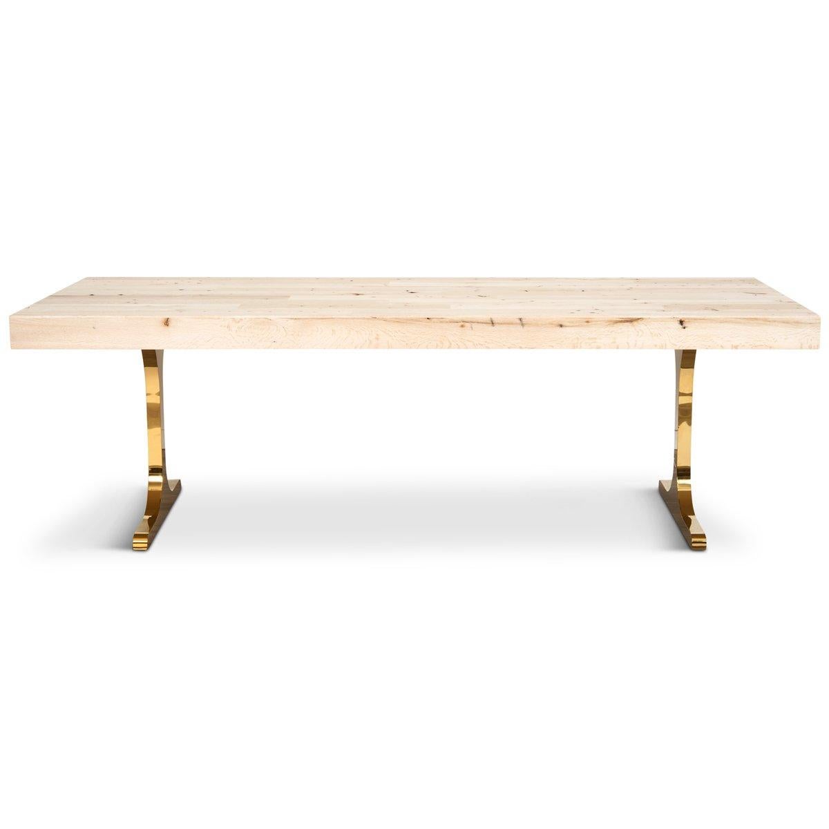 dining table with brass legs