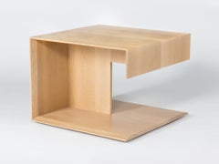 Modern Wood End Table in Solid White Oak, by Studio DiPaolo