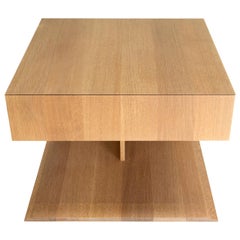Modern Wood End Table in Solid White Oak, by Studio DiPaolo