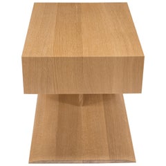 Modern Wood End Table in Solid White Oak, by Studio DiPaolo