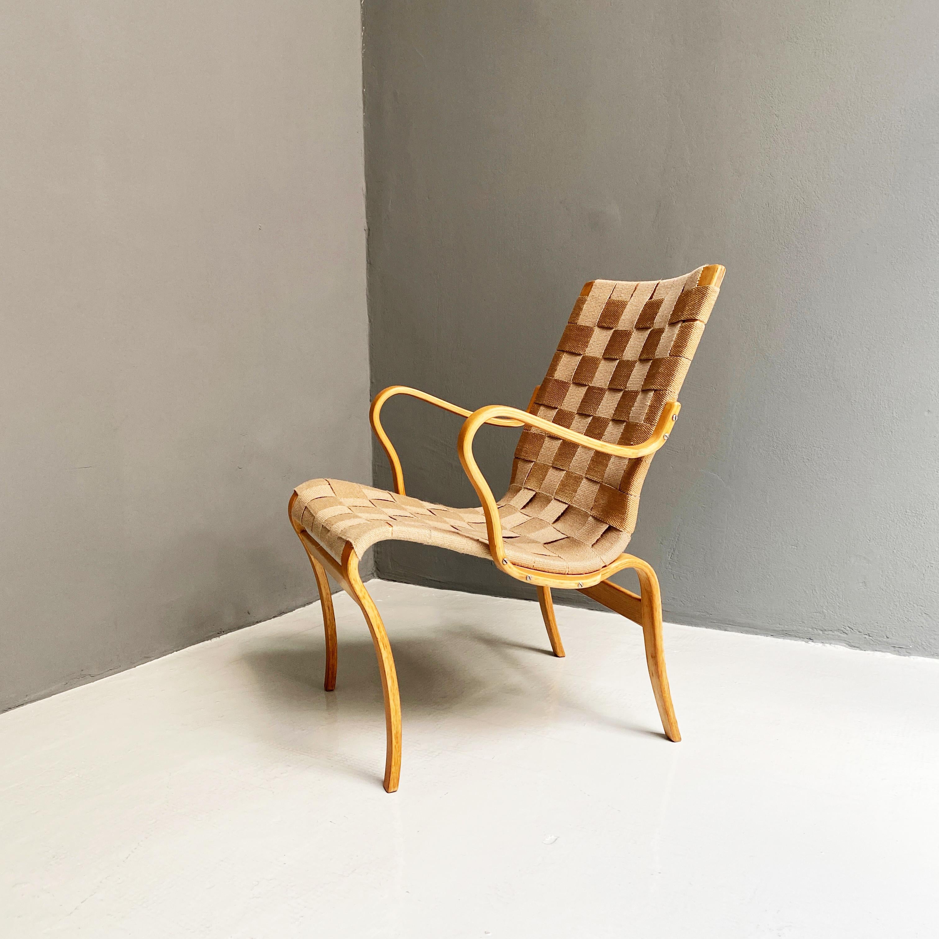Modern wood Eva Chair by Bruno Mathsson for Firma Karl Mathsson, 1977 In Good Condition For Sale In MIlano, IT