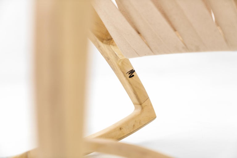 Modern Wood Luna Rocking Chair with Webbed Seat by Goebel For Sale at ...