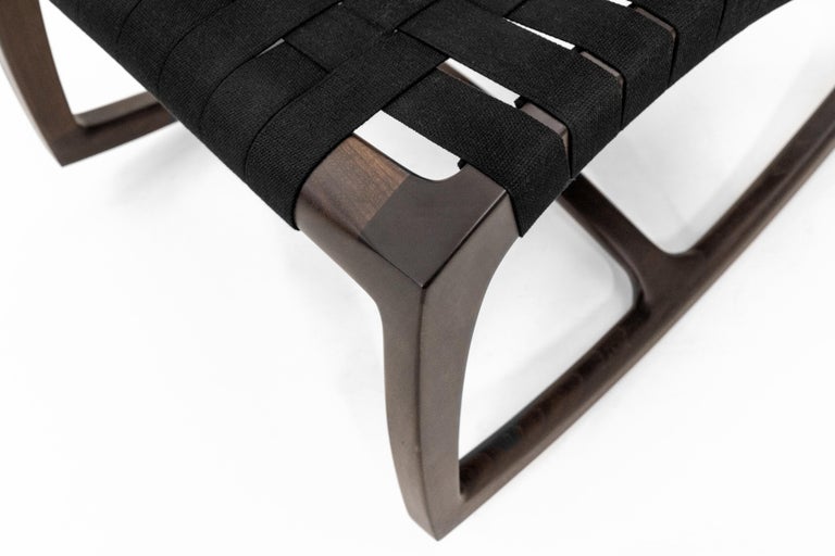 Modern Wood Luna Rocking Chair with Webbed Seat by Goebel For Sale at ...