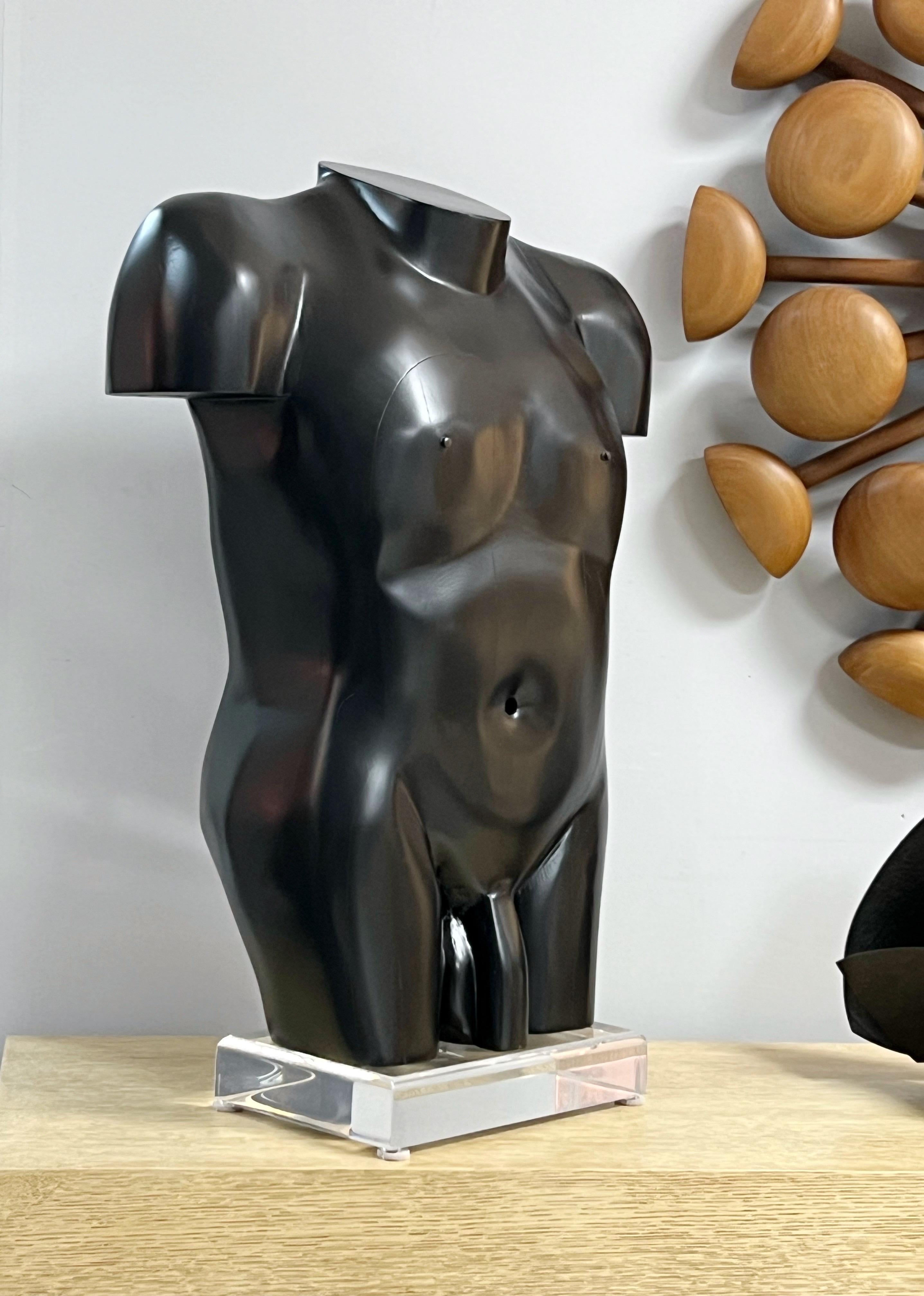 Modern Wood Sculpture of Nude, Average Man 1970s For Sale 6