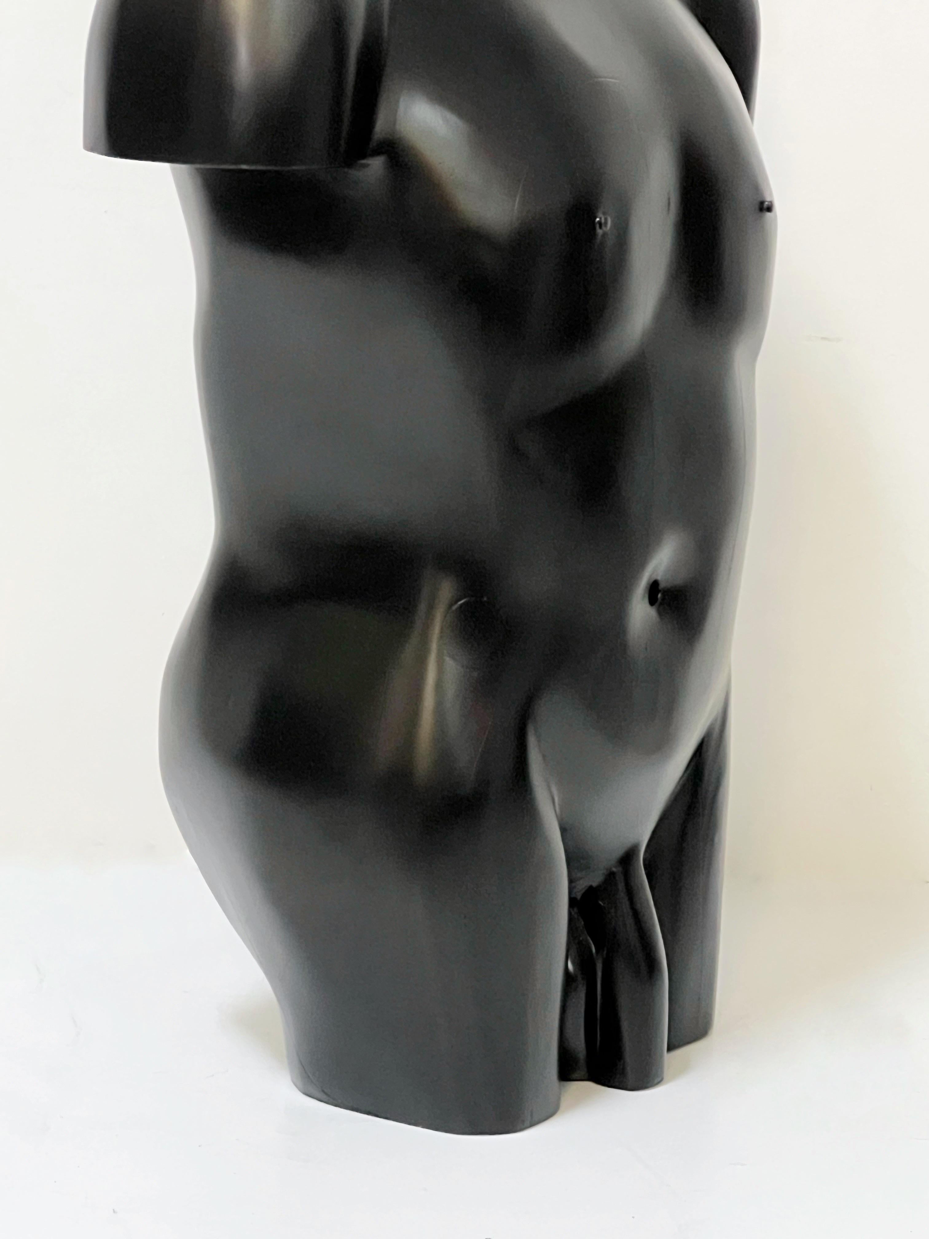 Modern Wood Sculpture of Nude, Average Man 1970s For Sale 2