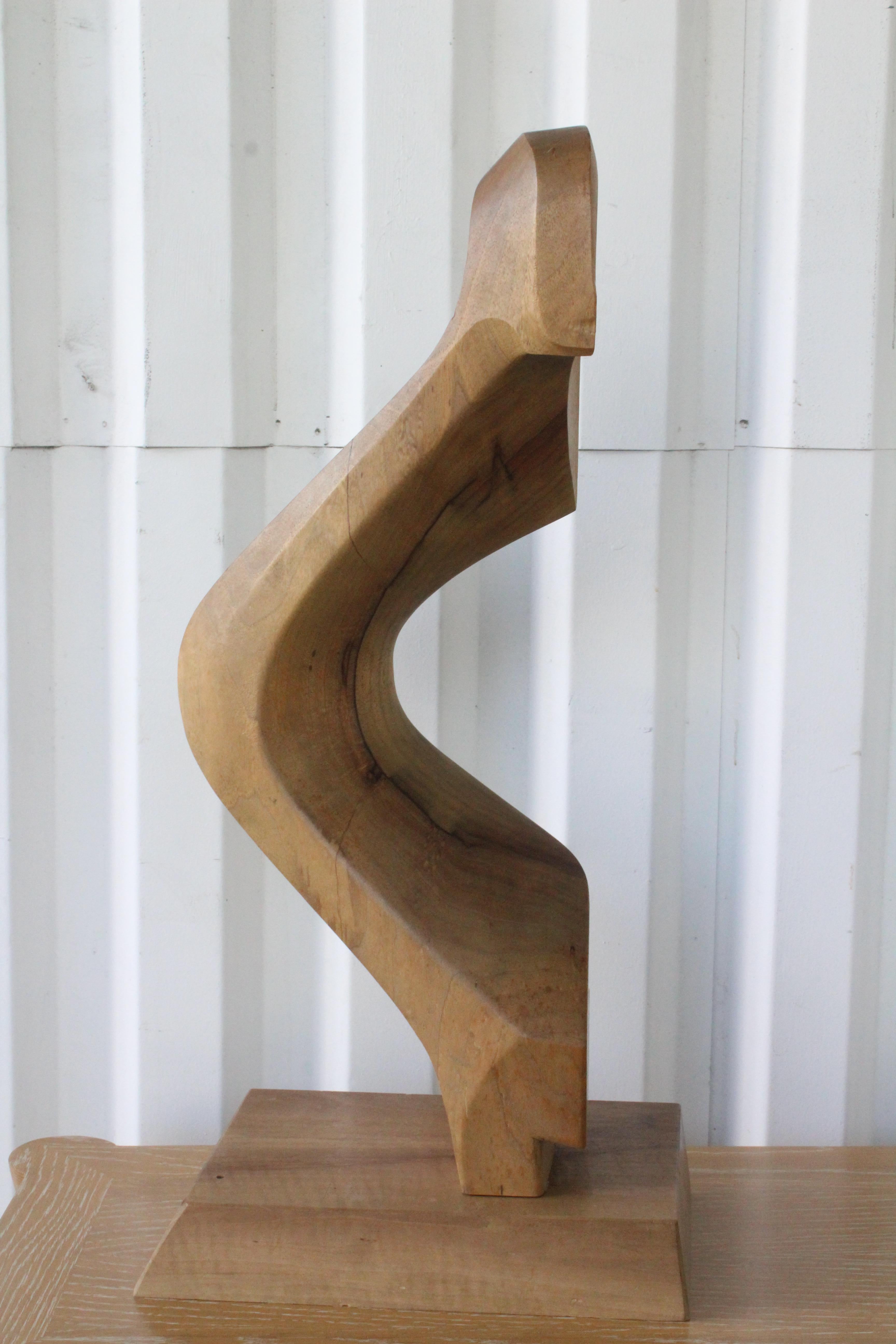 Contemporary Modern Wood Sculpture, Signed, 2000