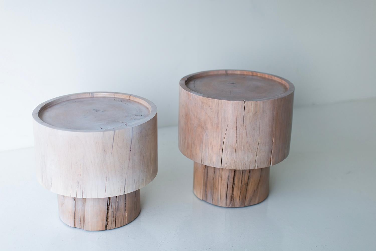 Hand-Crafted Bertu, Wood Side Table, Modern, Side Table, Breeze For Sale