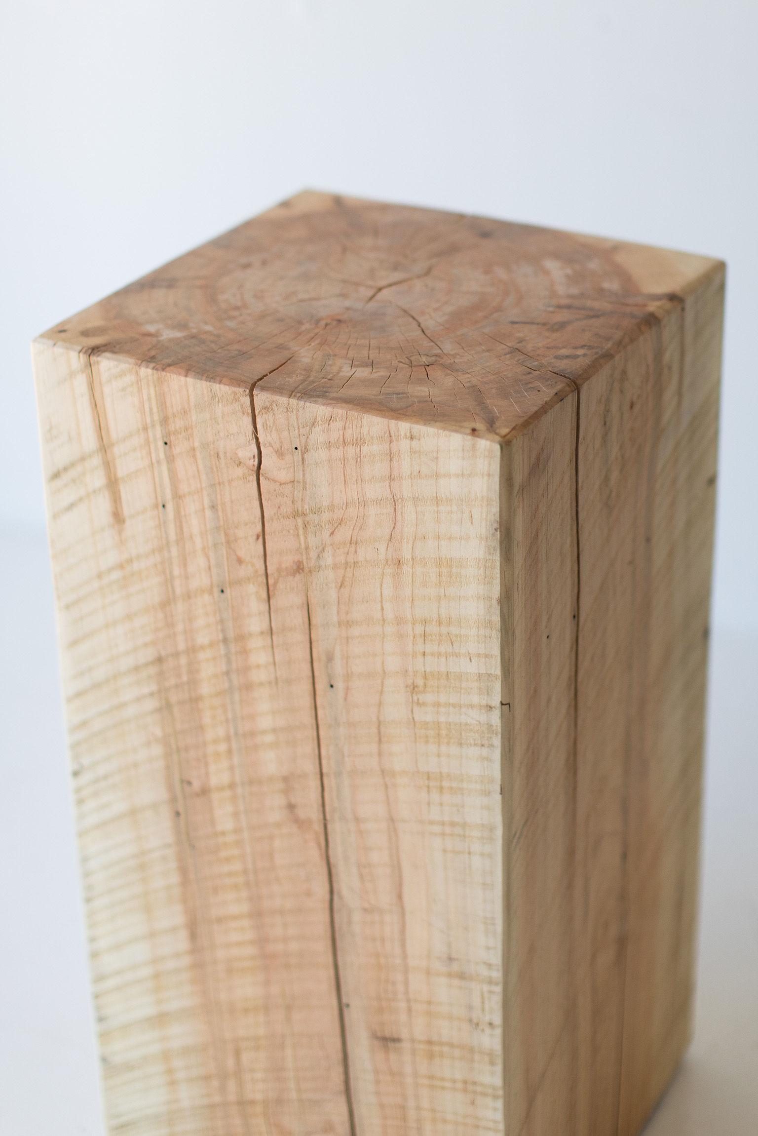 wooden block side table