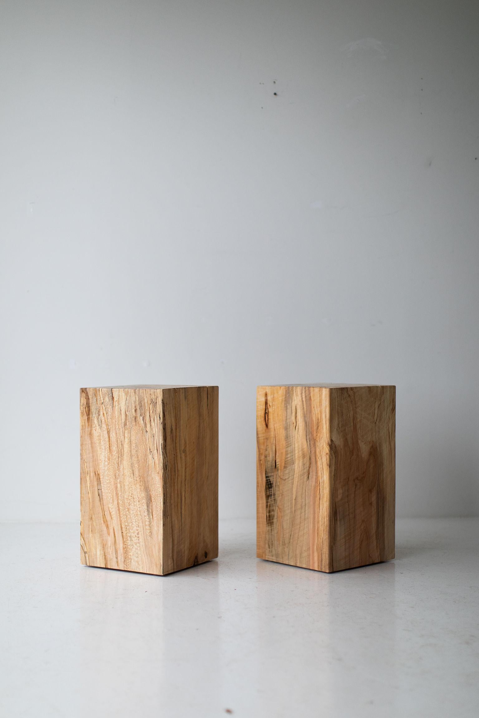 Contemporary Modern Wood Side Tables For Sale