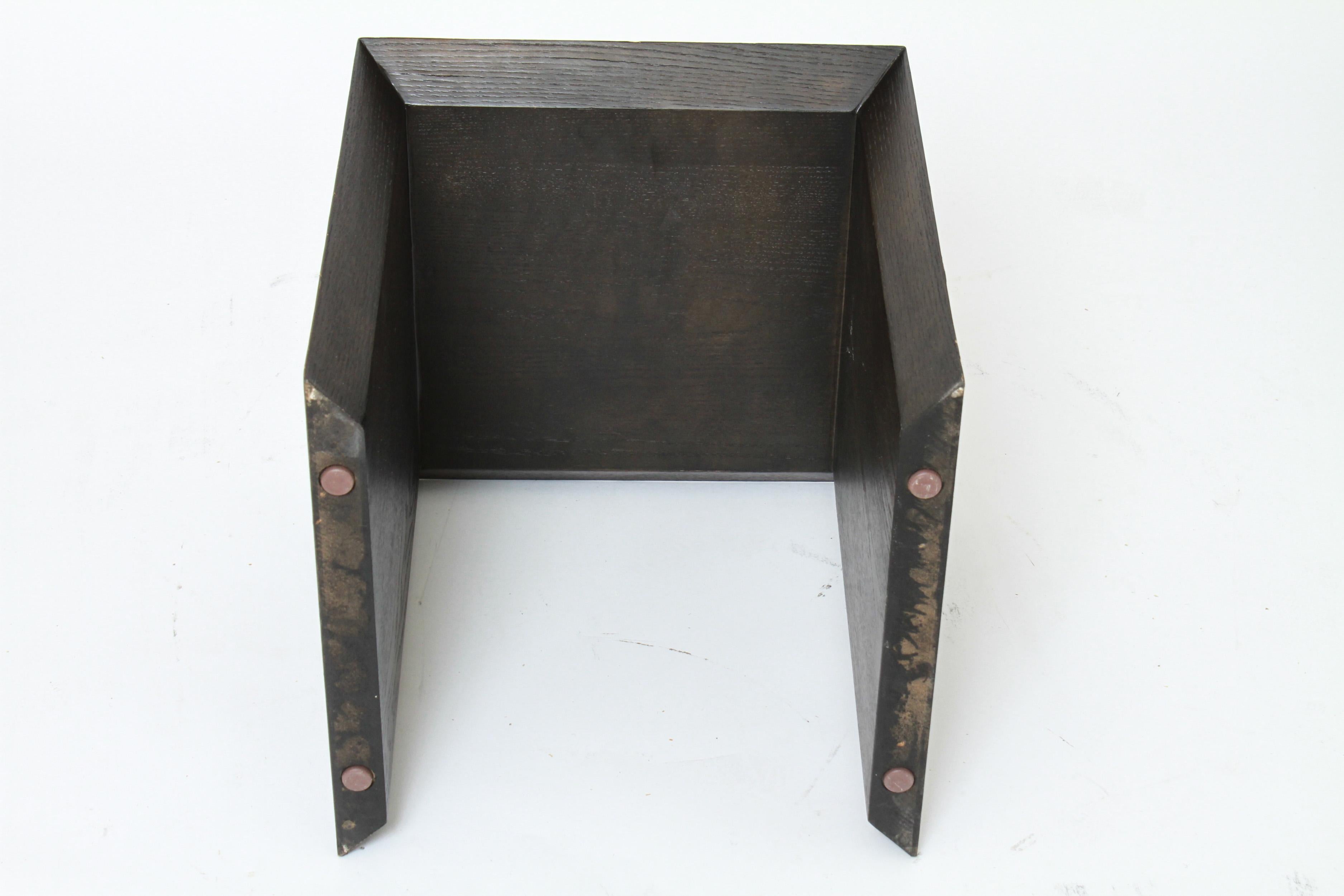 Modern Wood Square Top Side Table In Good Condition In Astoria, NY