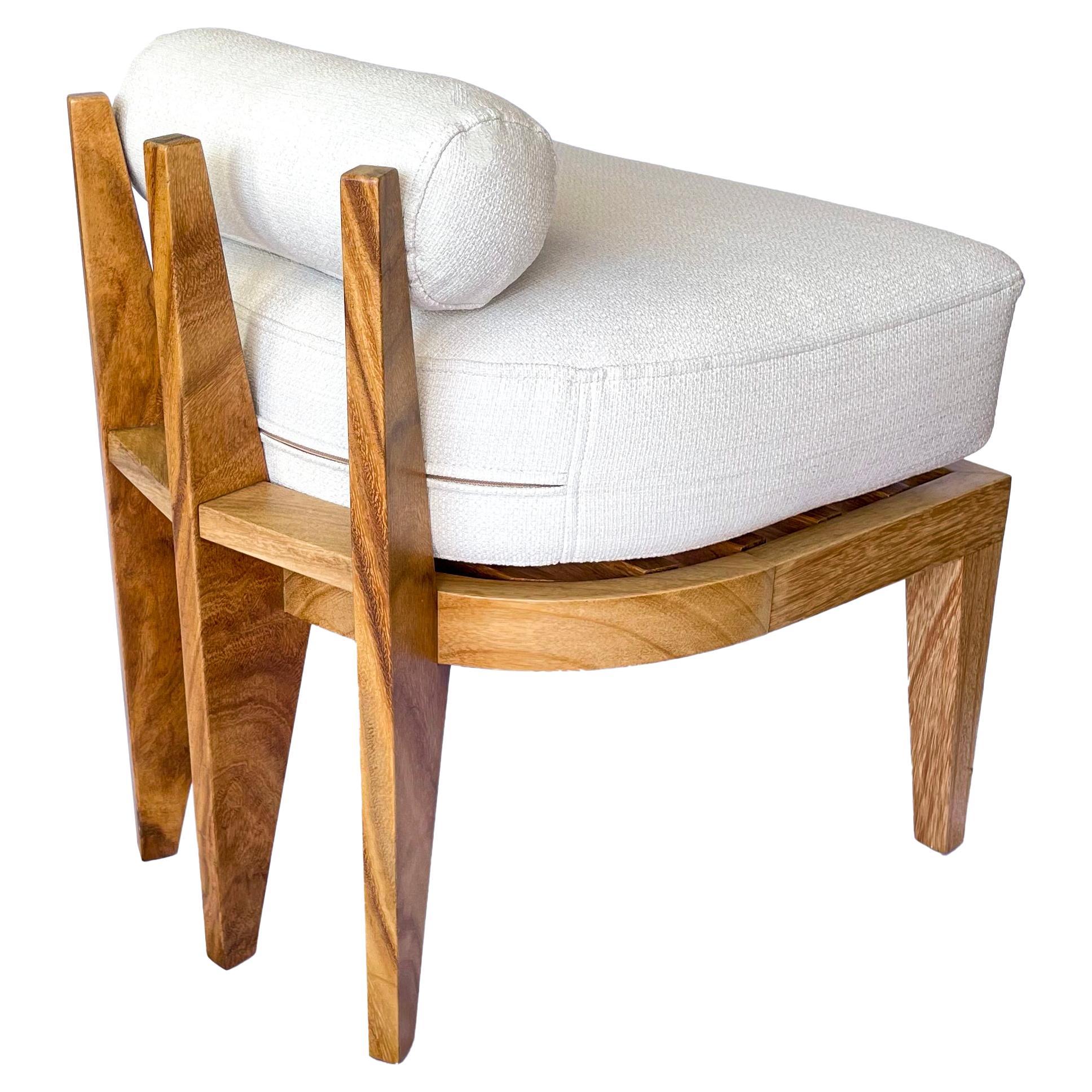 Guatemalan Modern Wood Stool by Pierre Sarkis For Sale