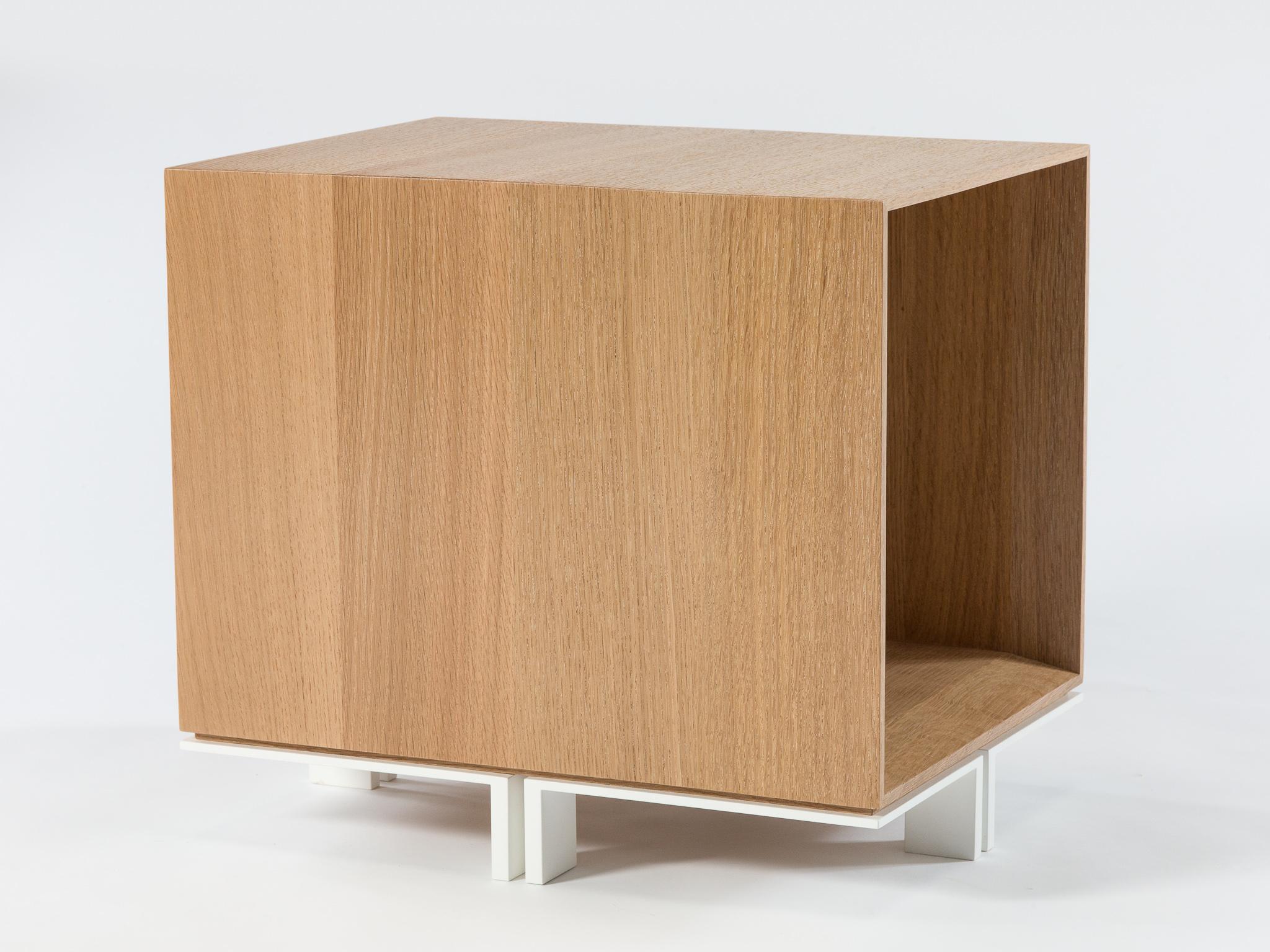 American Modern Wood Stool in Solid White Oak, by Studio DiPaolo For Sale