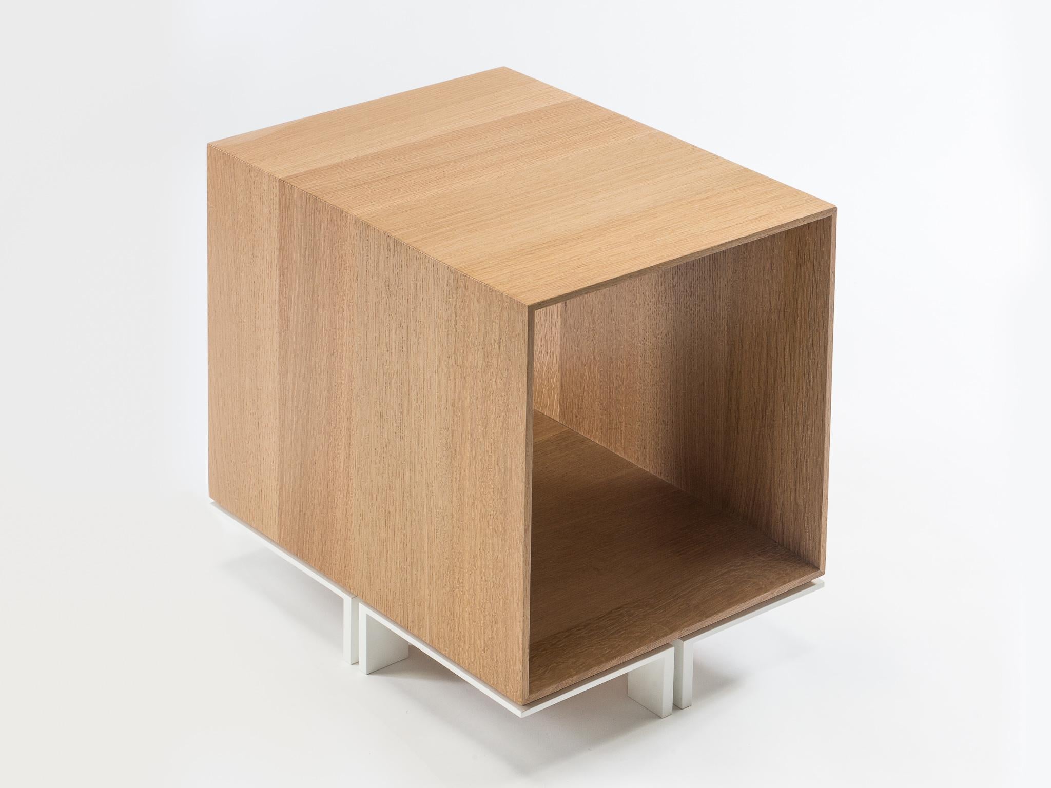 Hand-Crafted Modern Wood Stool in Solid White Oak, by Studio DiPaolo For Sale