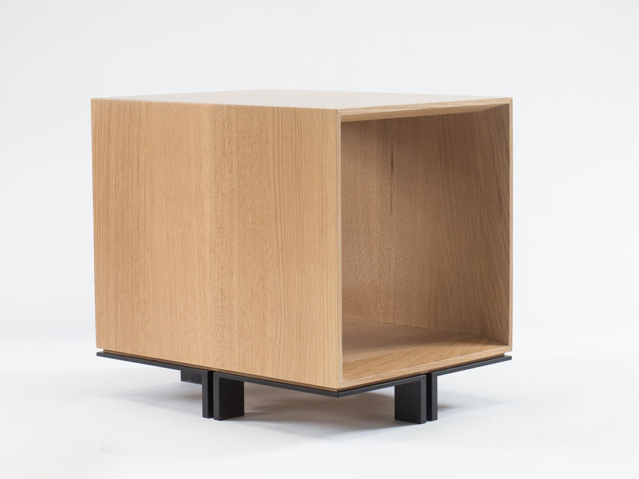 Contemporary Modern Wood Stool in Solid White Oak, by Studio DiPaolo For Sale