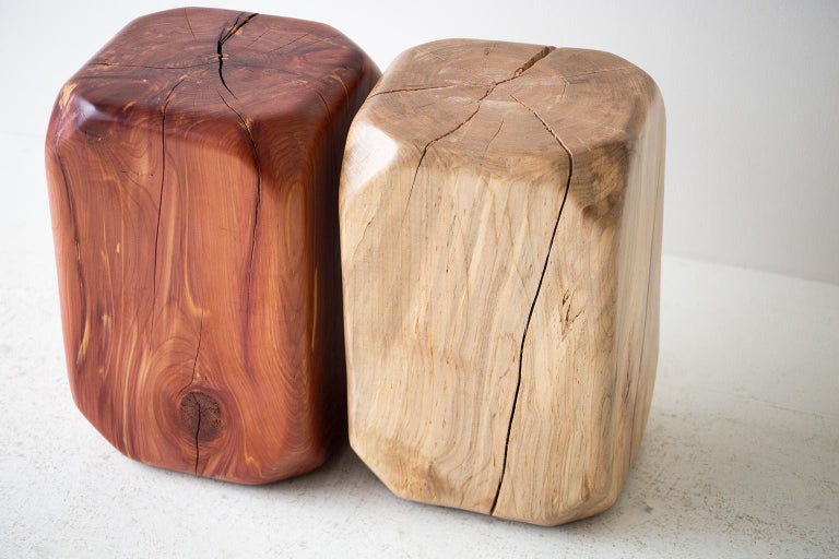 Contemporary Modern Wood Stool, The Dublin For Sale