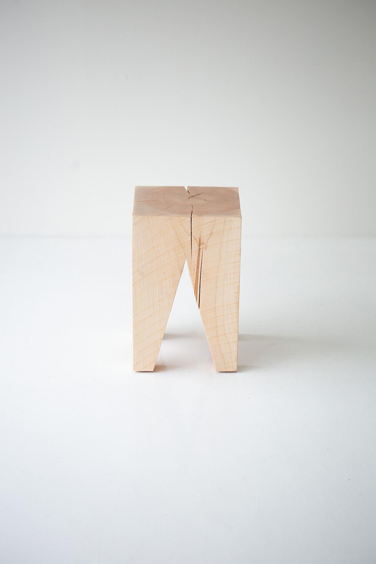 Contemporary Modern Wood Stool - The Vega For Sale