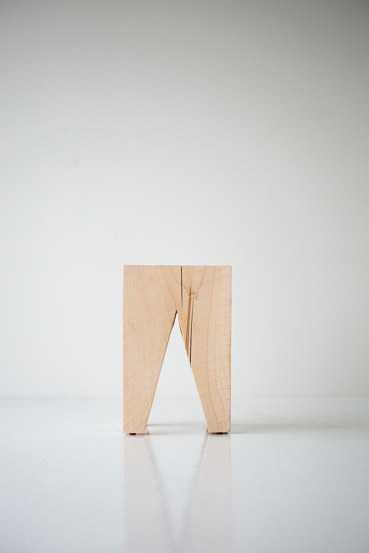 Modern Wood Stool - The Vega For Sale 2