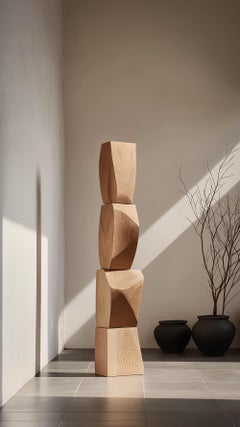 Modernes Totem aus Holz mit skulpturaler Form Stillstand No112 von NONO