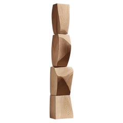 Modernes Totem aus Holz mit skulpturaler Form Stillstand No112 von NONO