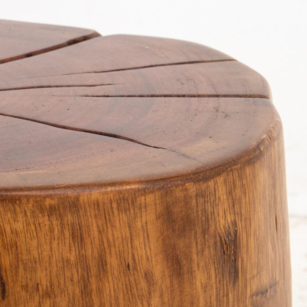 Rustic Modern Wood Trunk End Table / Stool For Sale