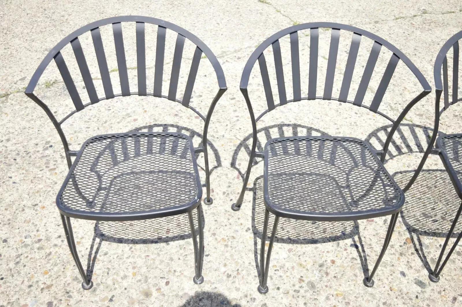 Moderner Woodard Pinecrest Style Schmiedeeisen Garten Patio Esszimmerstuhl - Satz von 4 im Zustand „Gut“ im Angebot in Philadelphia, PA