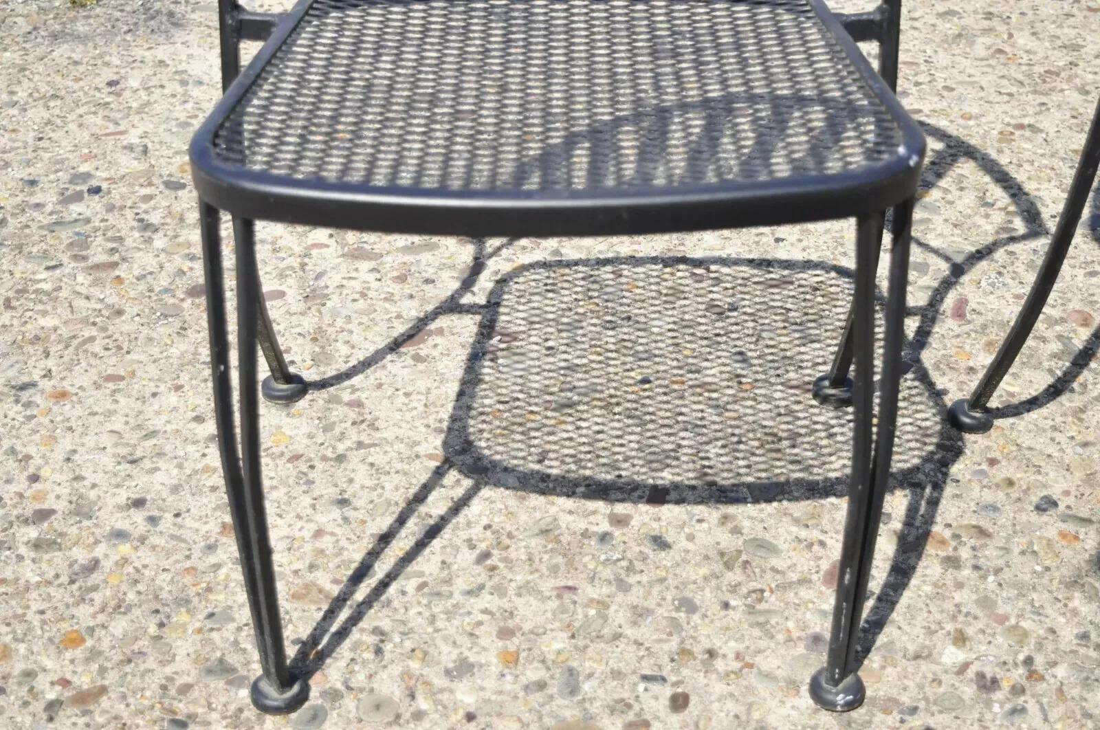 Moderner Woodard Pinecrest Style Schmiedeeisen Garten Patio Esszimmerstuhl - Satz von 4 im Angebot 3