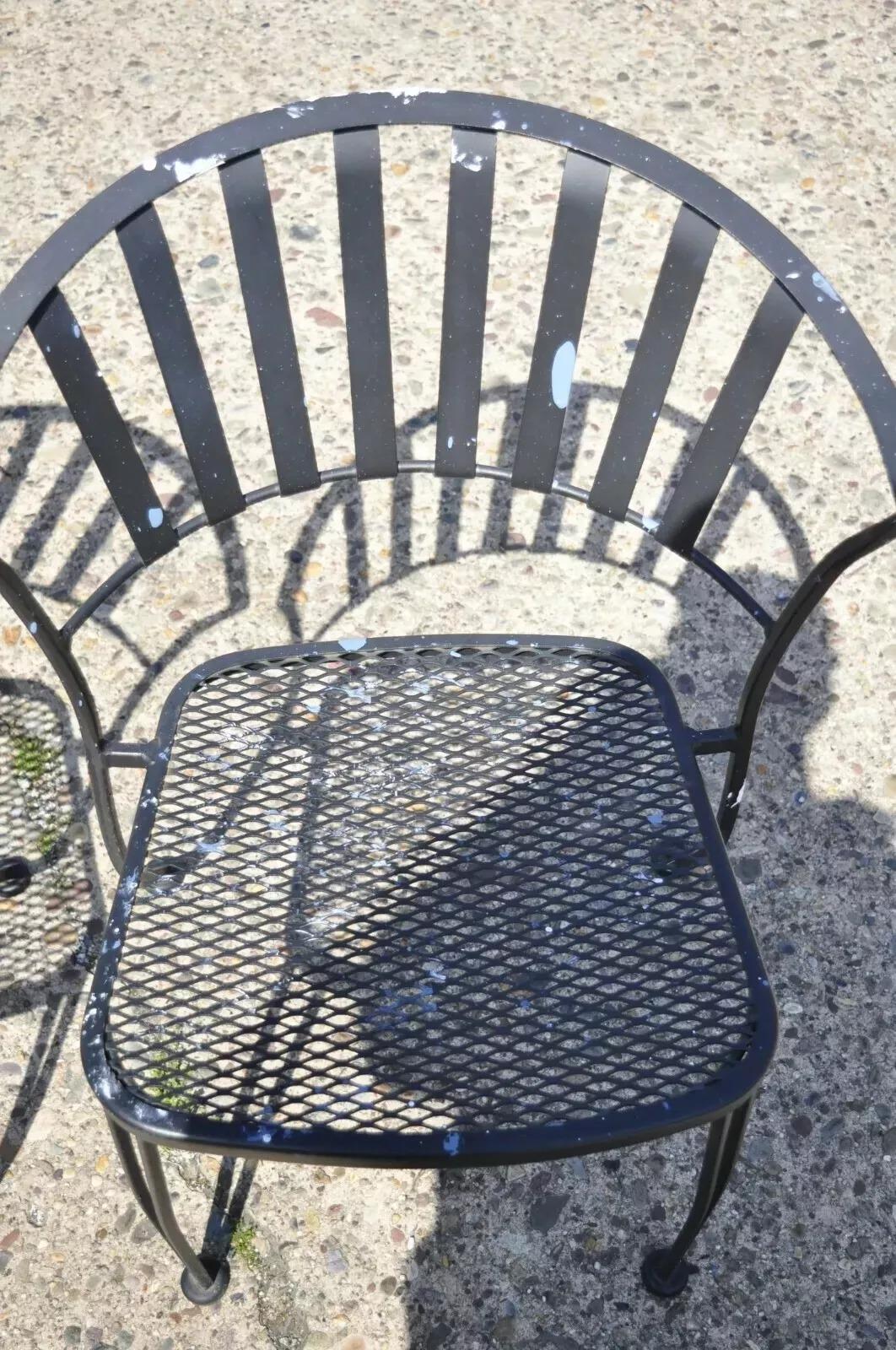 Moderner Woodard Pinecrest Style Schmiedeeisen Garten Patio Esszimmerstuhl - Satz von 4 im Angebot 4