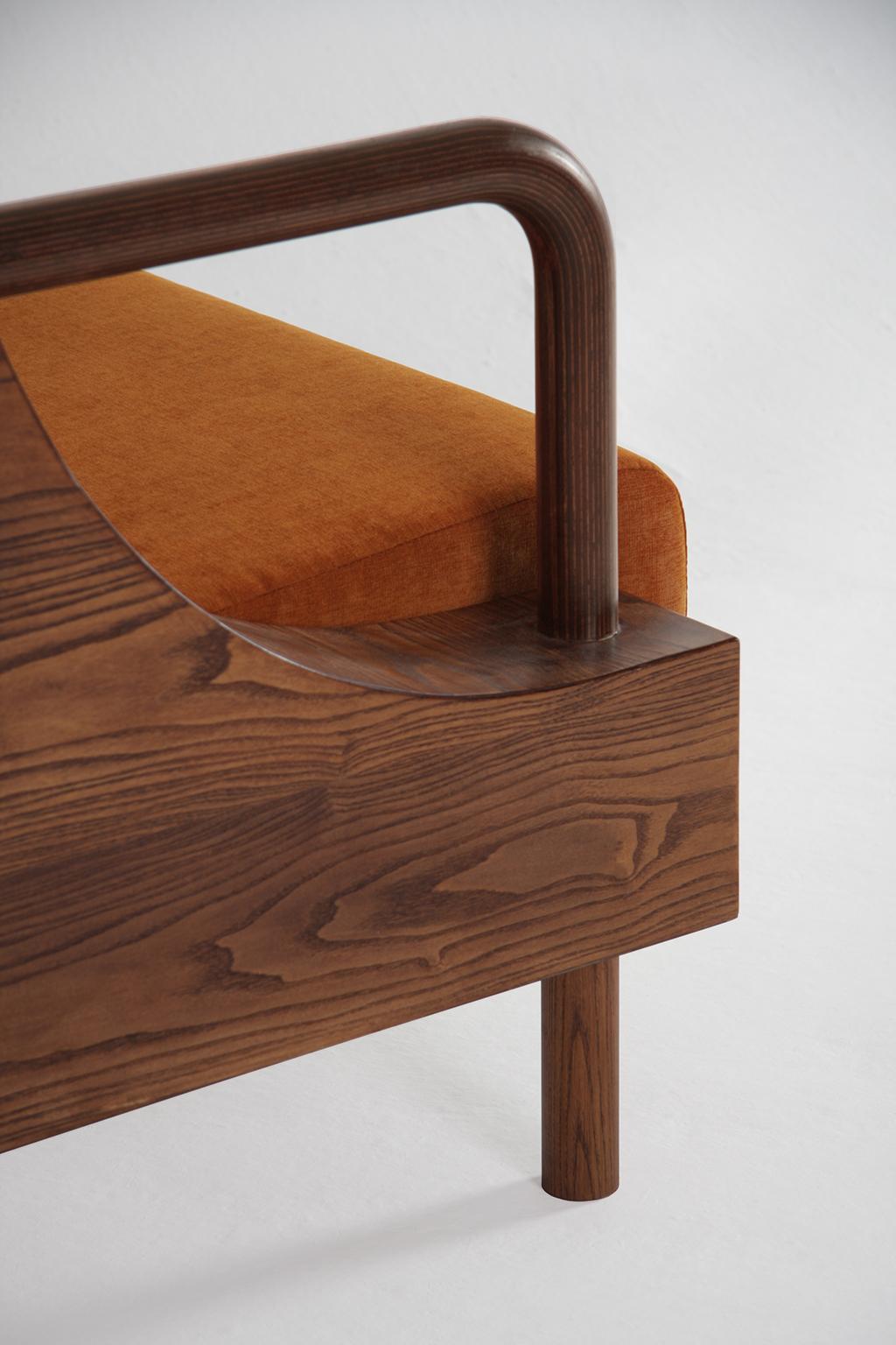 Hand-Crafted Modern Wooden Armchair from 