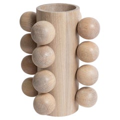 Modern Wooden Bubble Vase in White