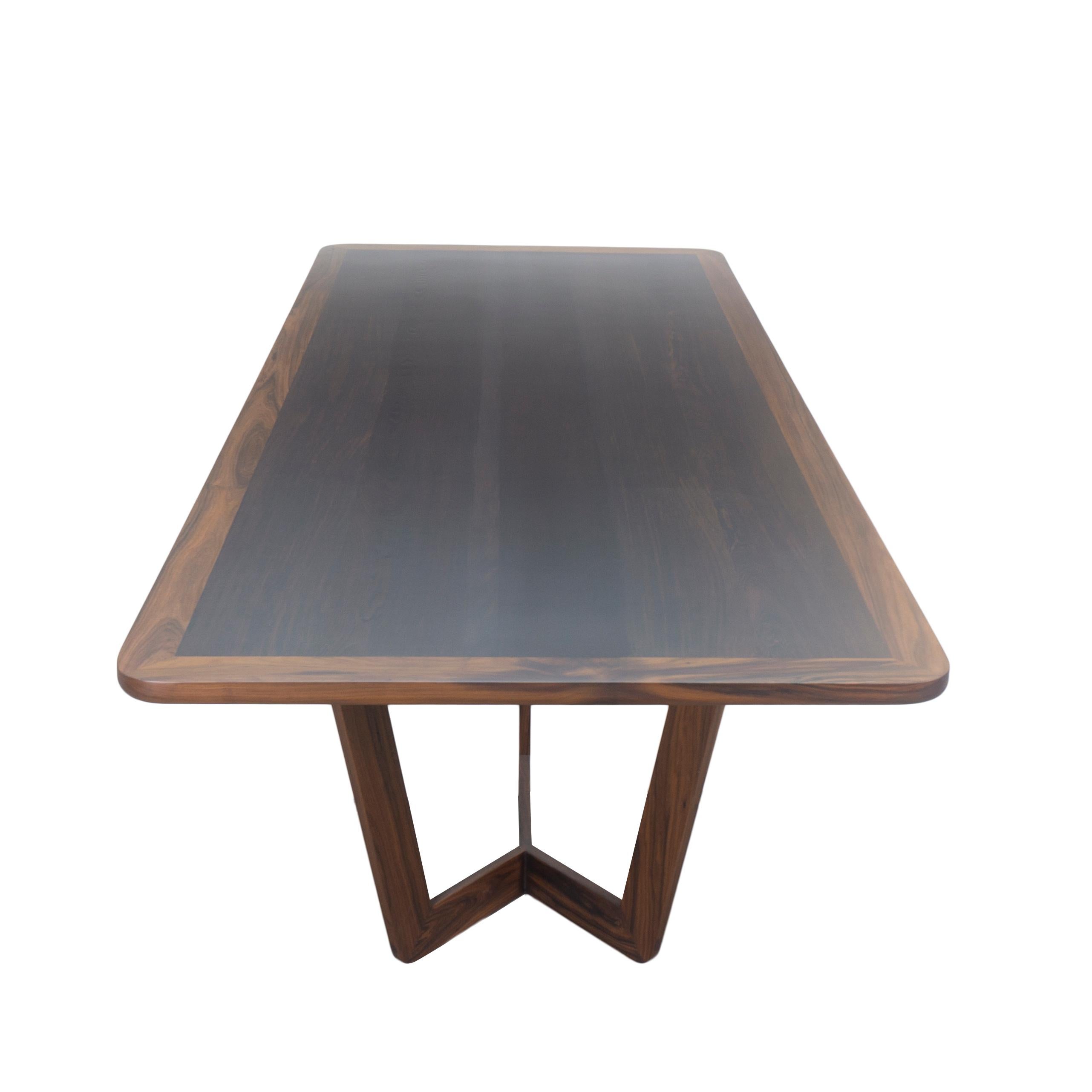 Contemporary Modern Wooden Dining Table For Sale