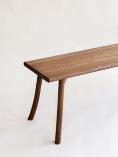Banc scandinave moderne en bois 190 cm, chêne fumé, collection Vieno