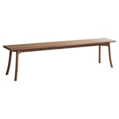 Banc scandinave moderne en bois 190 cm, chêne fumé, collection Vieno