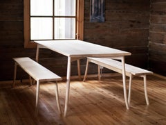 Modern Wooden Scandinavian Table 200cm, Ash, Vieno Collection