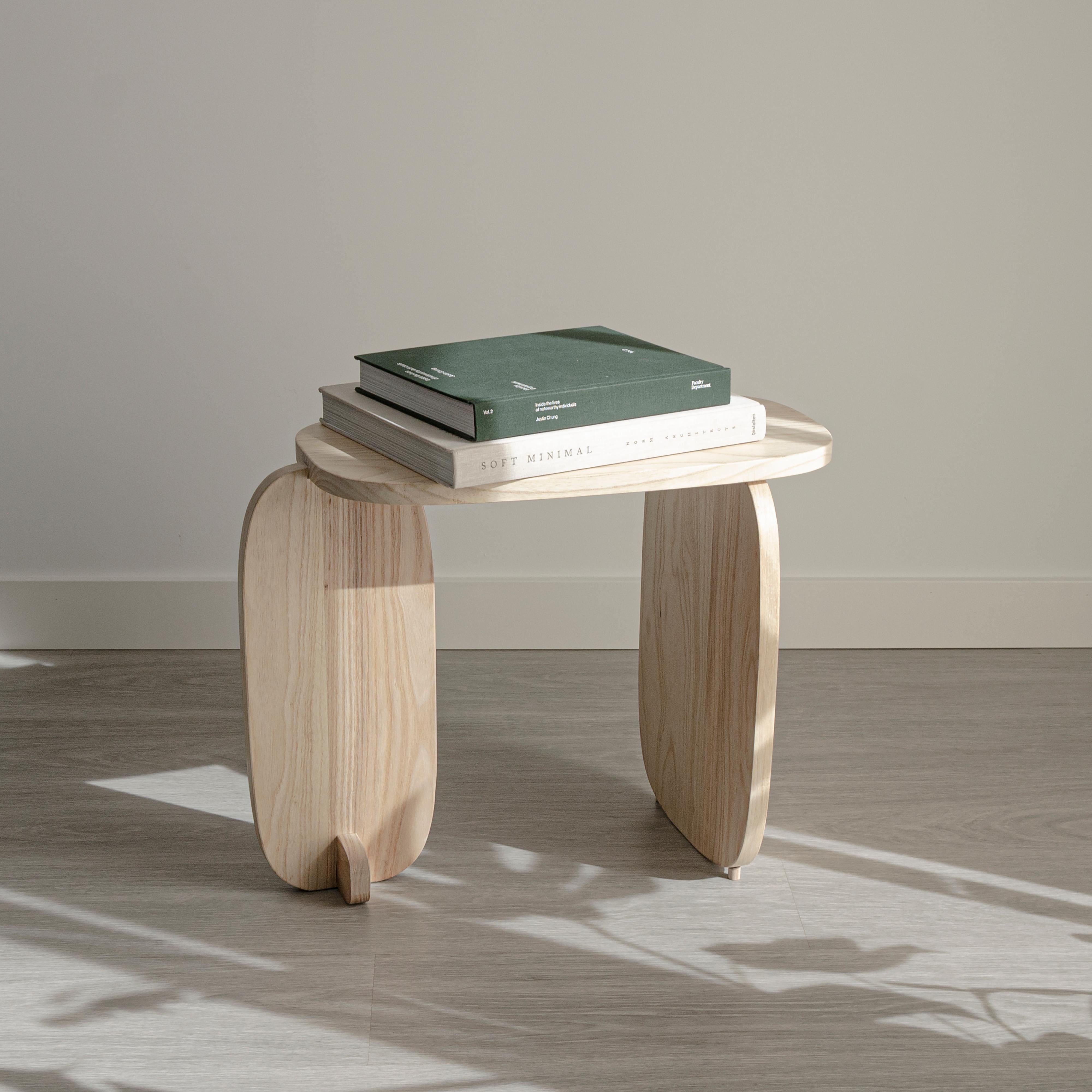 Spanish Modern wooden side table.  For Sale