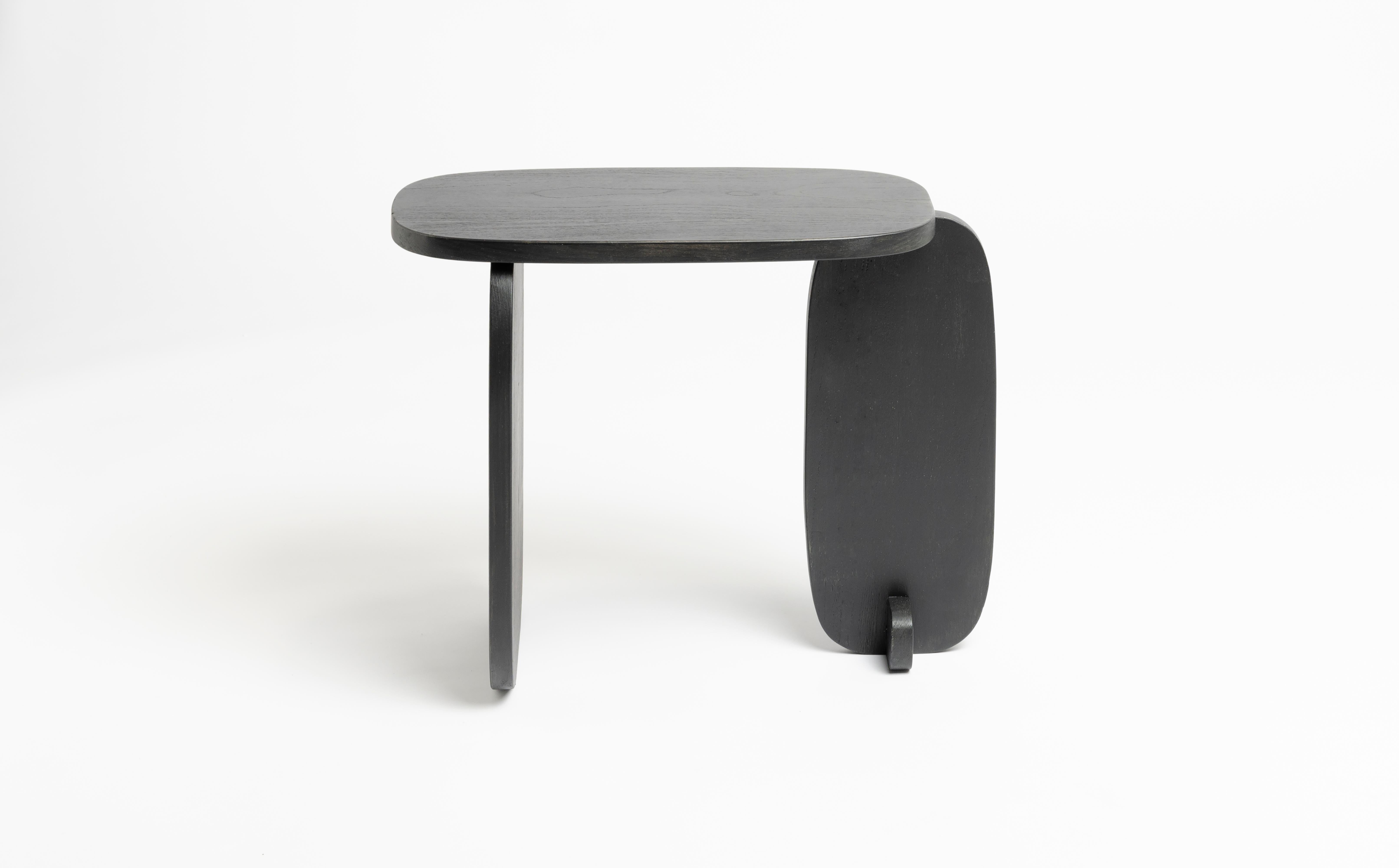 Contemporary Modern wooden side table.  For Sale