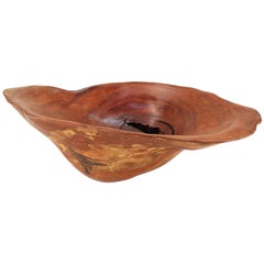 Vintage Modern Woodwork Giant Bowl in Clam-Shell Shape