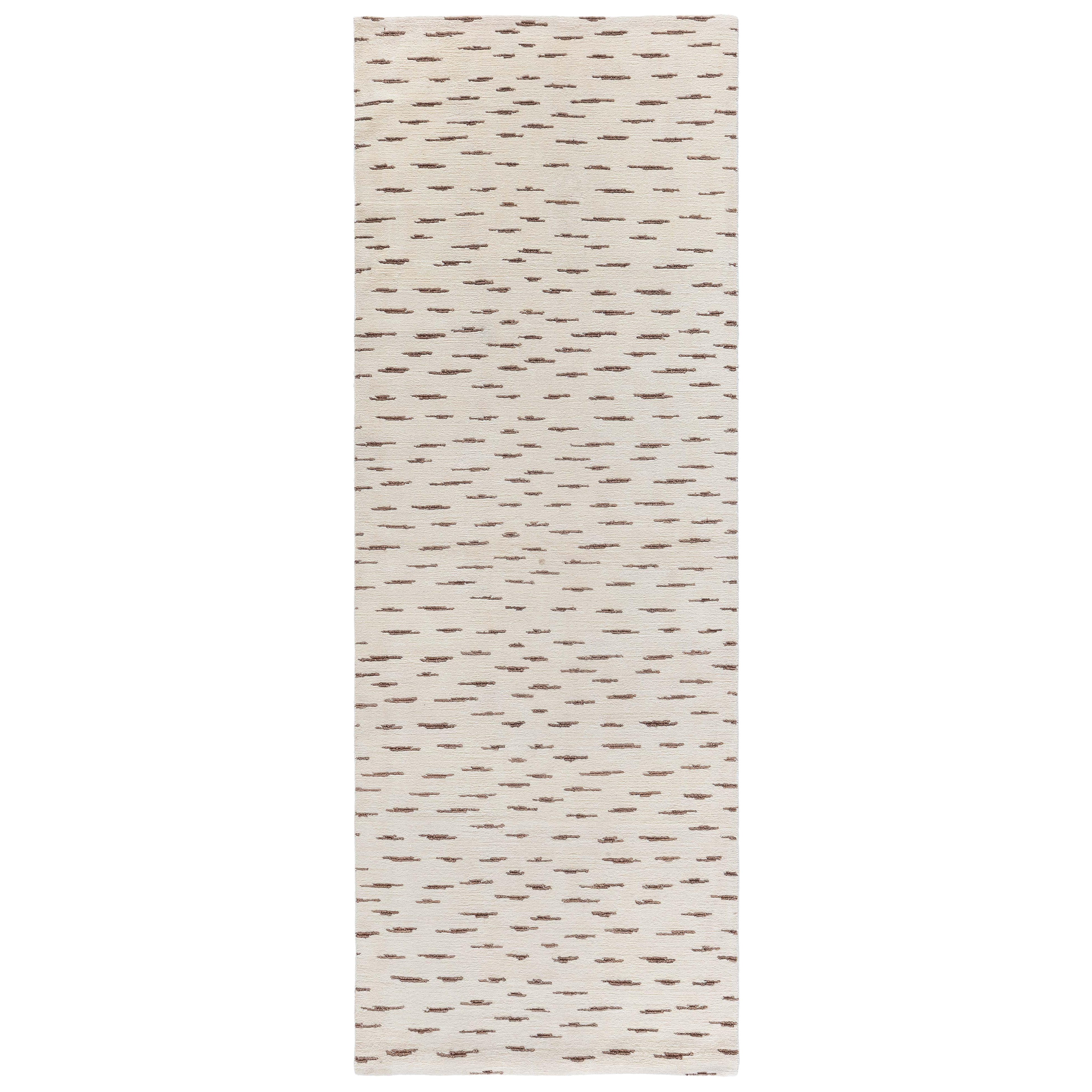 Modern Wool and Leather Runner by Doris Leslie Blau For Sale