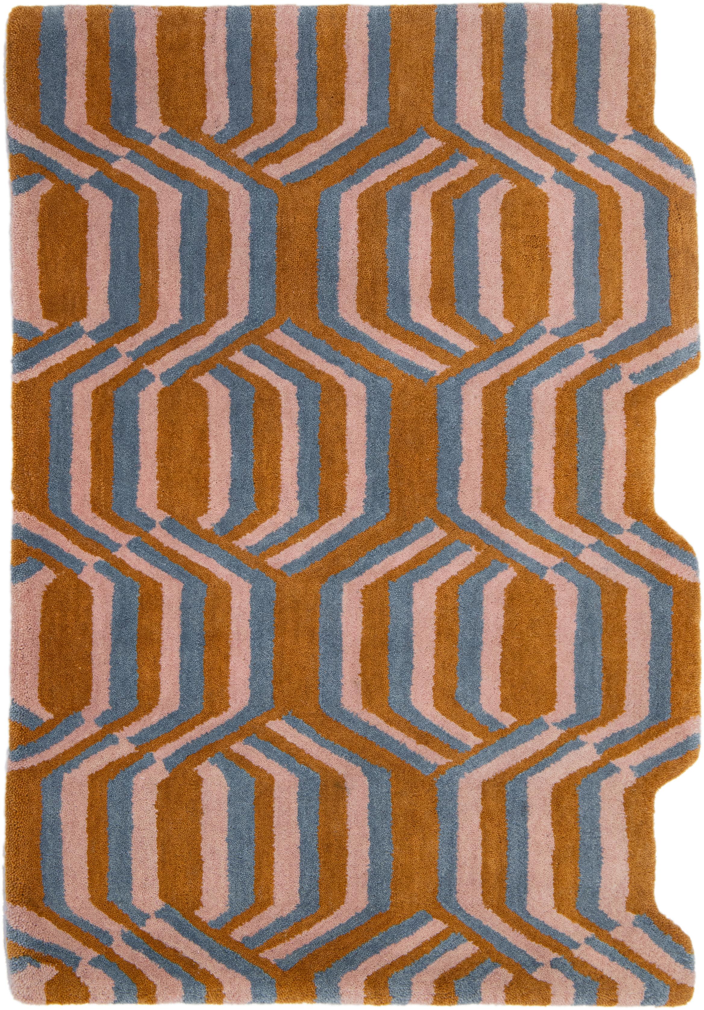 Modern Wool Custom Rug with Freestyle’s Crisp Graphic Pattern By Apadana For Sale 2