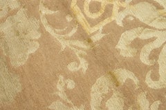 Modern Wool & Silk Rug In Velvety Golden Baroque Design