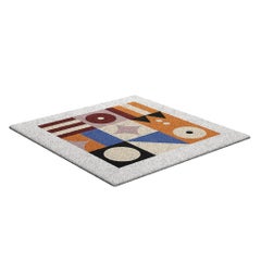 Modern Wool Square Shaped Patterned Design Rug for Kids Room